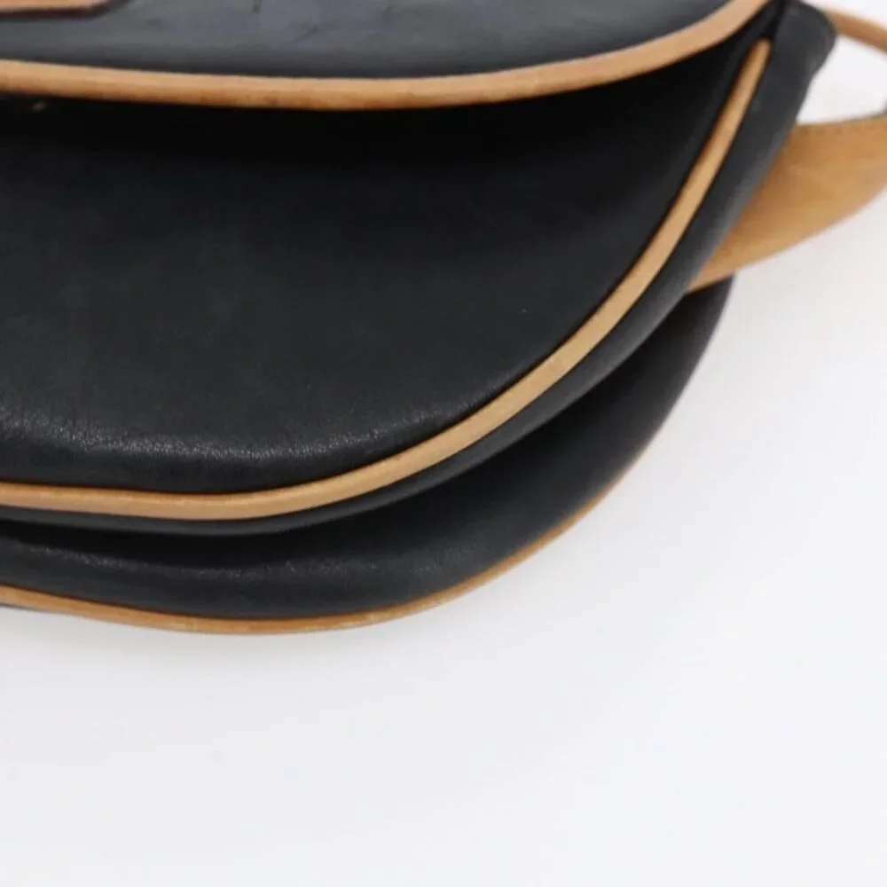 Authentic CELINE Shoulder Bag Leather Black Gold - Picture 2 of 16